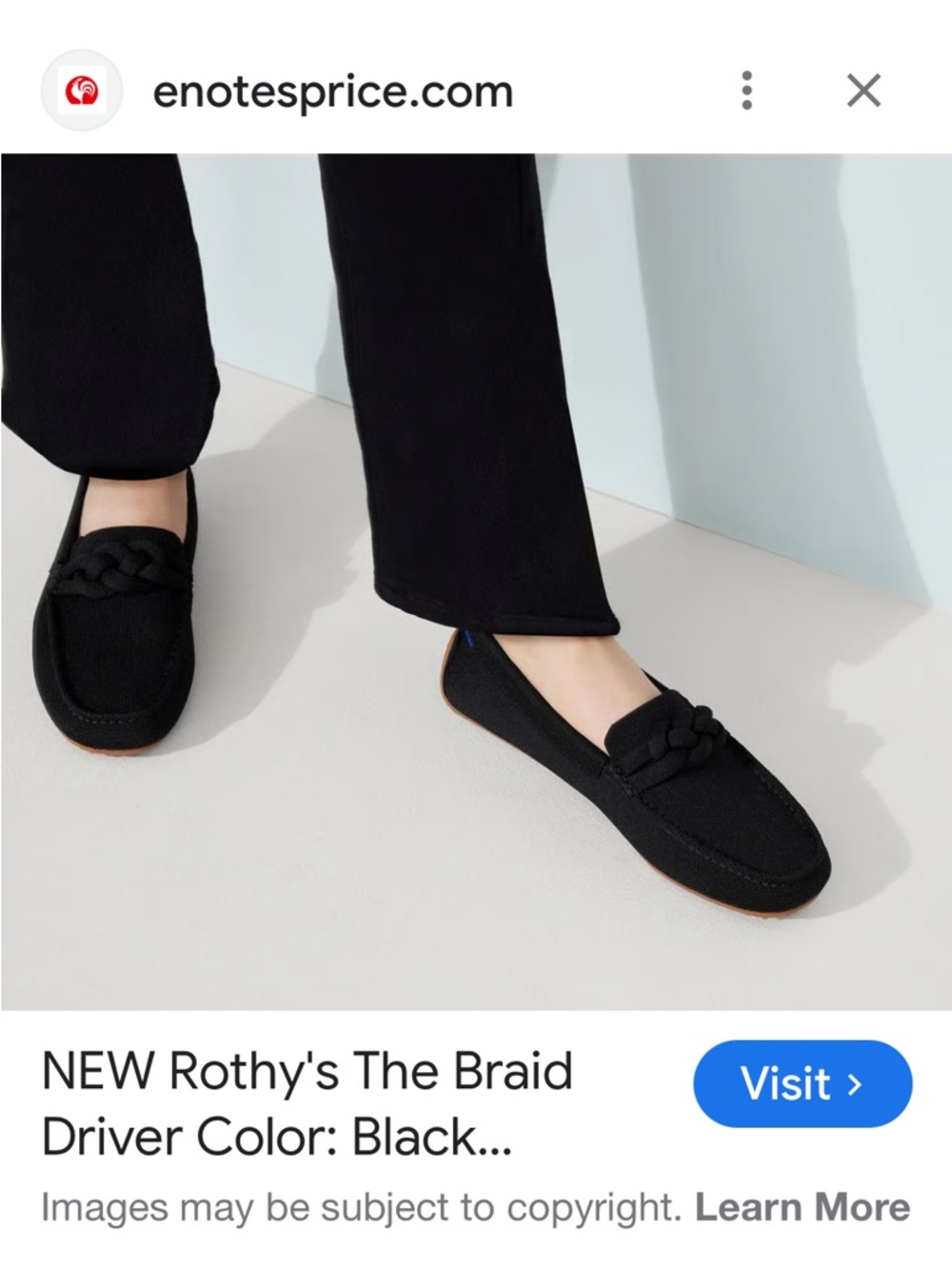 Rothy’s like new women’s the black braid driver size 11 - Picture 11 of 11